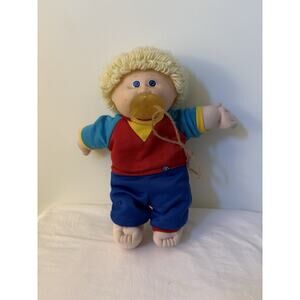 2009 Cabbage Patch Kids Blonde Hair Blue Eyes Boy Doll with Pacifier Coleco